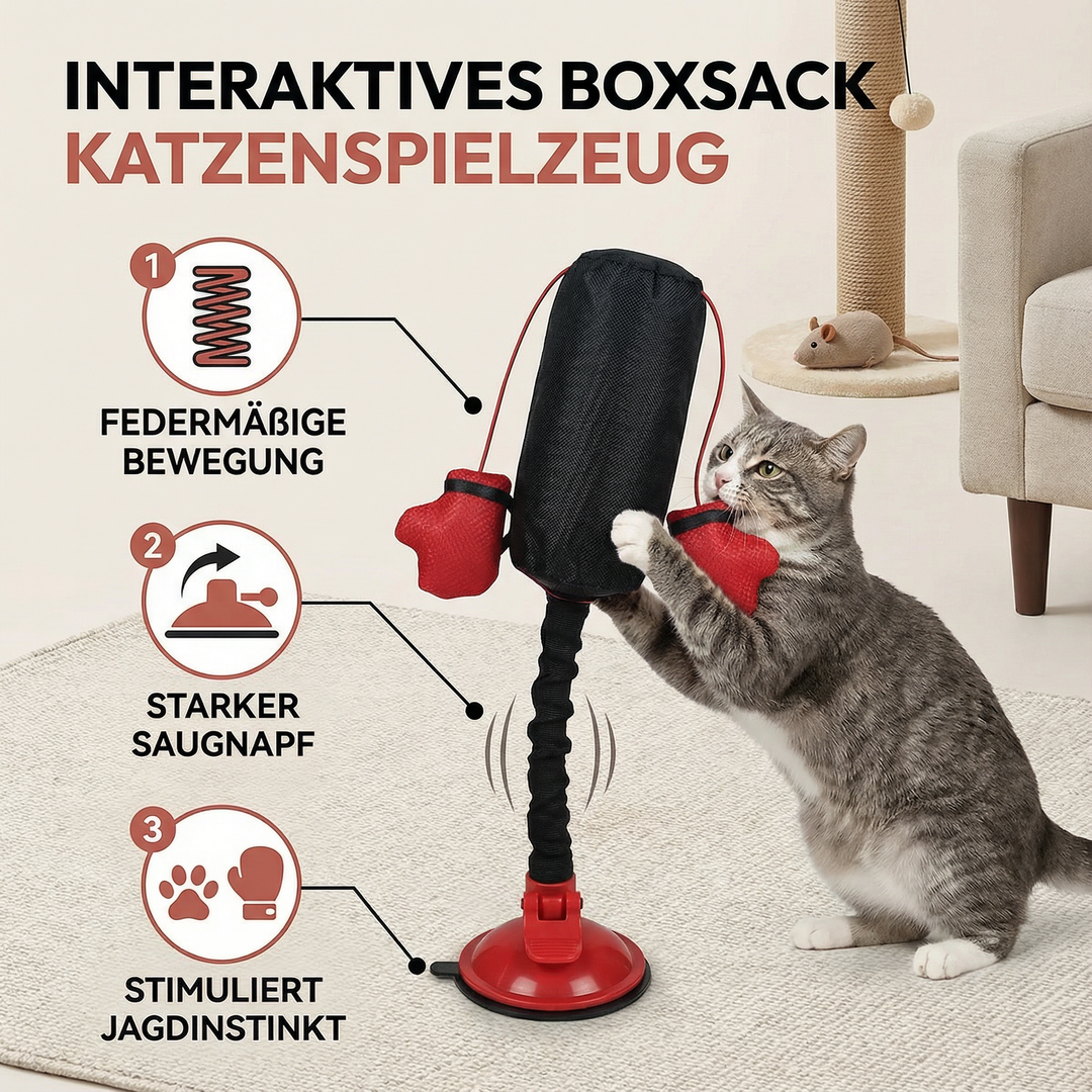 Aktives Katzenspielzeug: Boxsack für Katzen. Ideal für Training, Reflexe und tägliche Beschäftigung.