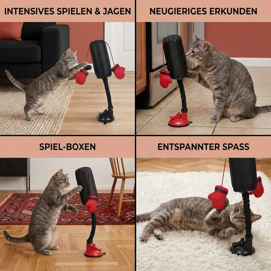 Robustes Katzen Boxsack Spielzeug für energiegeladene Katzen. Verbessert Fitness und bietet stundenlange Unterhaltung.