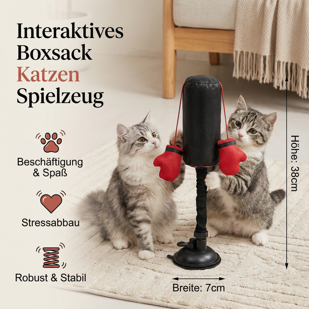 Boxsack Spielzeug für Katzen: Perfekt zur Fitnessförderung, Reflexsteigerung und aktiven Beschäftigung zu Hause.