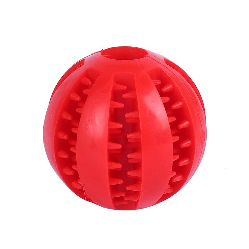 Detail des Zahnpflege-Kauballs für Hunde mit Noppen. Hilft bei Plaque-Entfernung & Zahnfleischmassage beim Spielen.