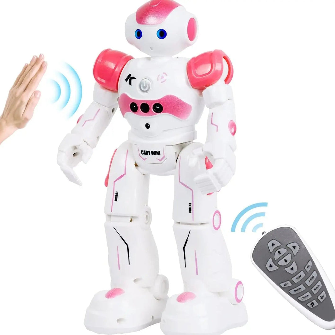 Interaktiver Lernroboter, der Kindern spielerisch Grundlagen des Programmierens und logischen Denkens vermittelt.