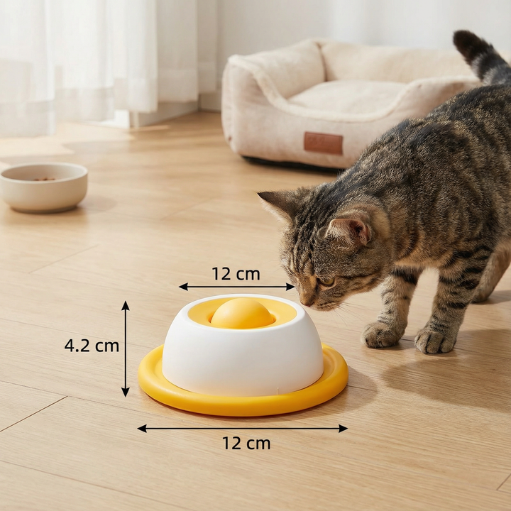 Leck-Snackteller für Katzen. Interaktiver Futterspender, fördert mentale Auslastung, Stressabbau & langsames Fressen.
