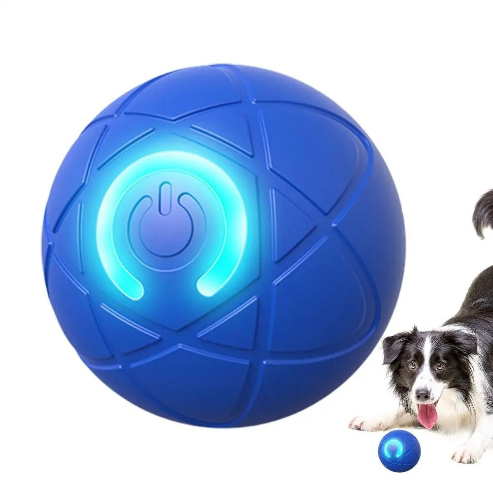 Automatischer PetPlay Ball mit LED-Beleuchtung. Bewegendes interaktives Spielzeug für Hunde und Katzen.