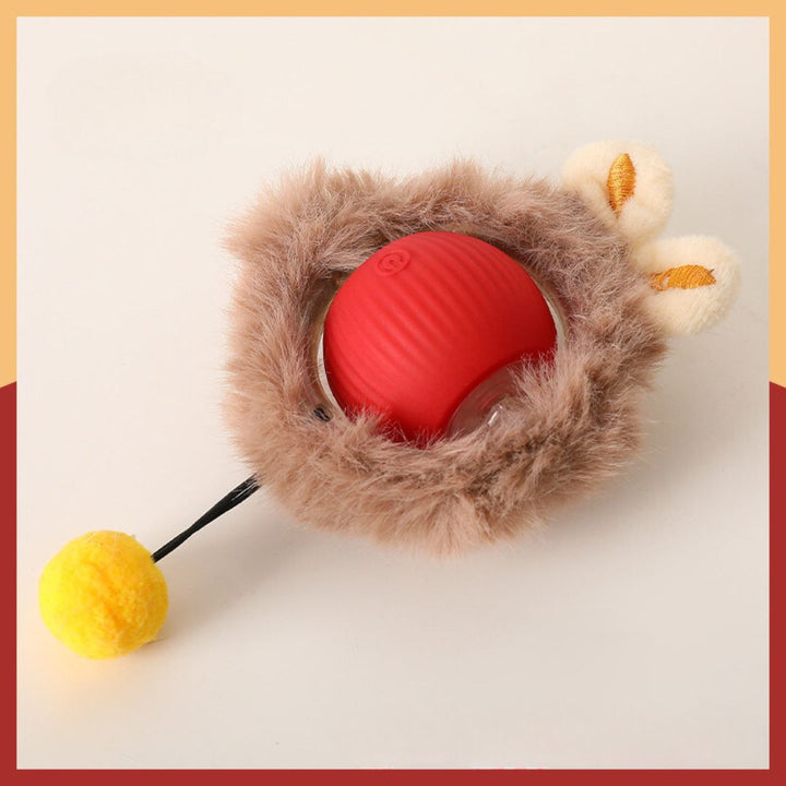 Robuster interaktiver Spielball mit Schwanz, ideal zur Beschäftigung und Fitness der Katze.