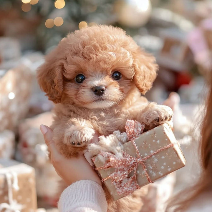 Interaktiver Plüschhund als ideale Geschenkidee für Kinder. Lebensechtes, bewegliches braun-weißes Kuscheltier.