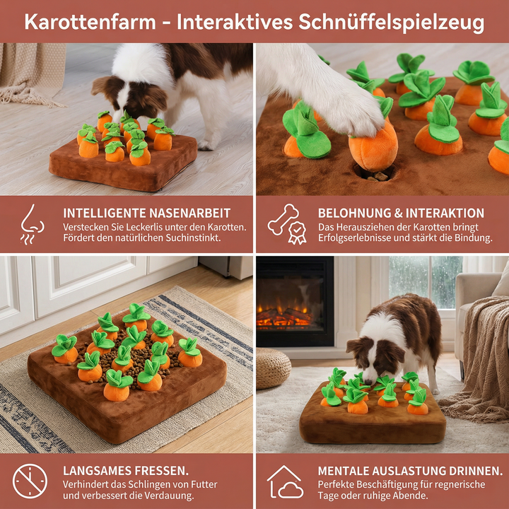 Robustes Hundespielzeug & Intelligenzspielzeug: Der Schnüffelteppich beschäftigt Hunde und fördert ihre Sinne.