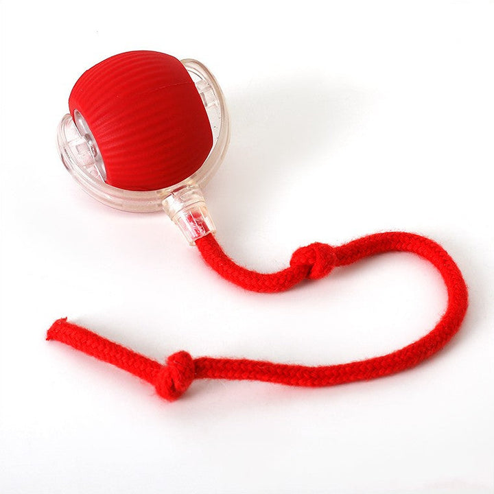 Beweglicher interaktiver Spielball für Katzen mit Wedelschwanz, stimuliert das Haustier zum Spielen.