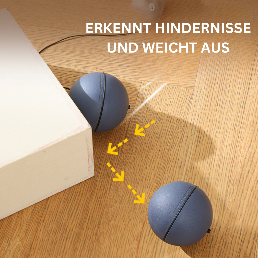Grauer Interaktiver Katzen Turboball mit langem Schwanz für Haustiere. Ideal für aktiven Spielspaß.