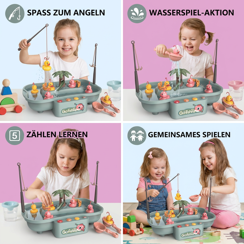 Spannendes Angelspiel für Kinder als Wasserspielzeug. Perfekt für Outdoor-Spiel & Sommer. Lernspiel Motorik.