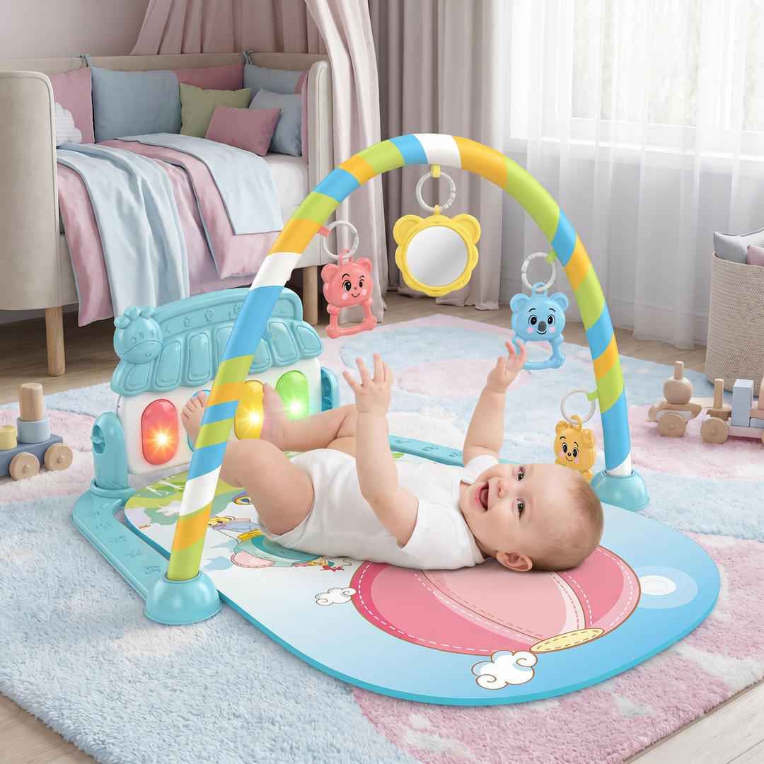 Interaktives Sensorik-Spielzeug: Pedal-Piano für Babys, das die Hand-Fuß-Koordination & Motorik stärkt.