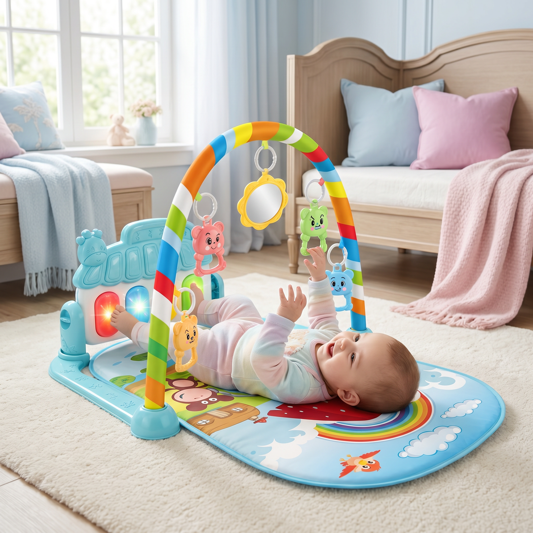 Musikspielzeug für Babys: Buntes Pedal-Piano, ideal für die Entwicklung von Sensorik, Motorik & Rhythmusgefühl.