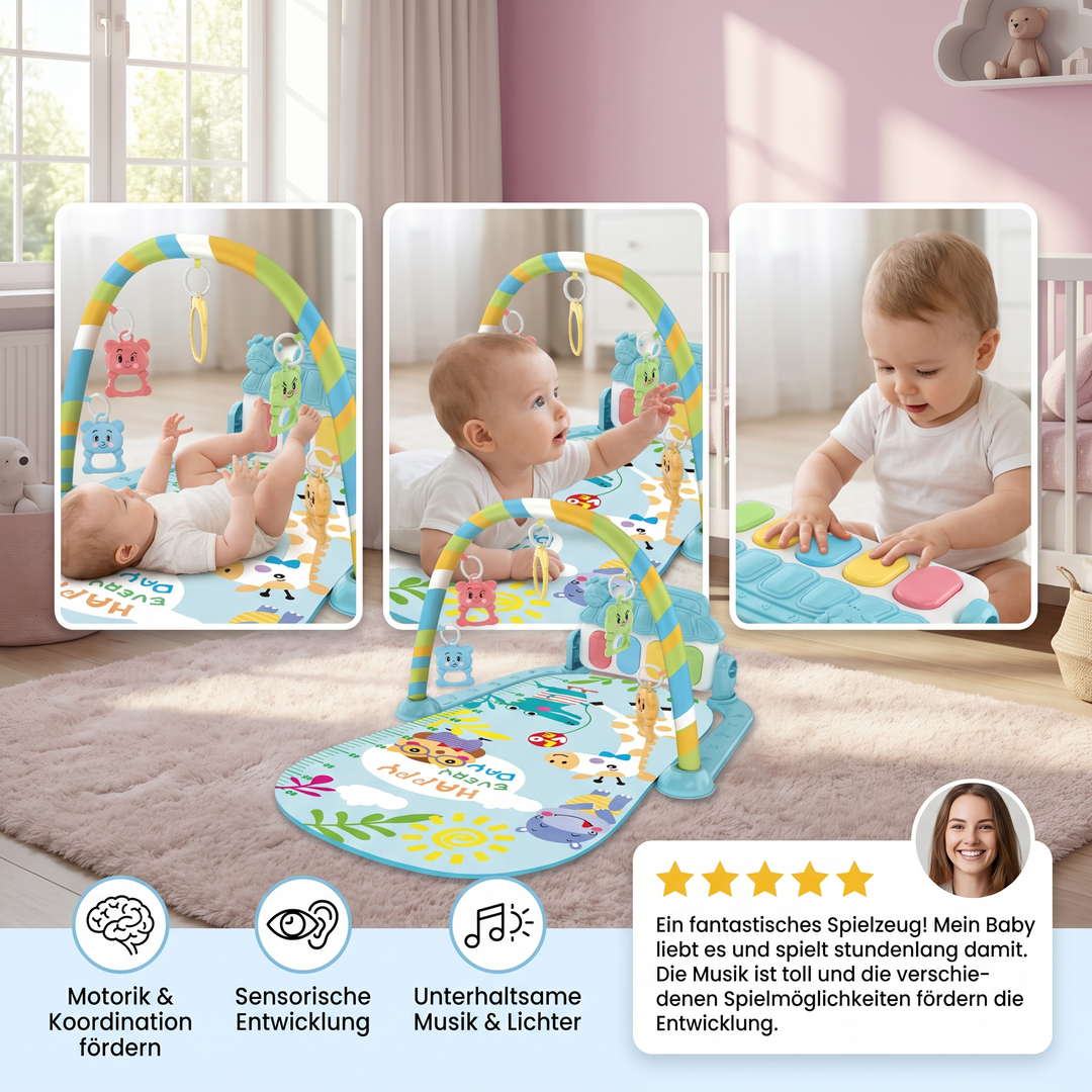 Lernspielzeug: Interaktives Pedal-Piano für Babys. Fördert spielerisch Motorik, Sensorik & musikalische Früherziehung.