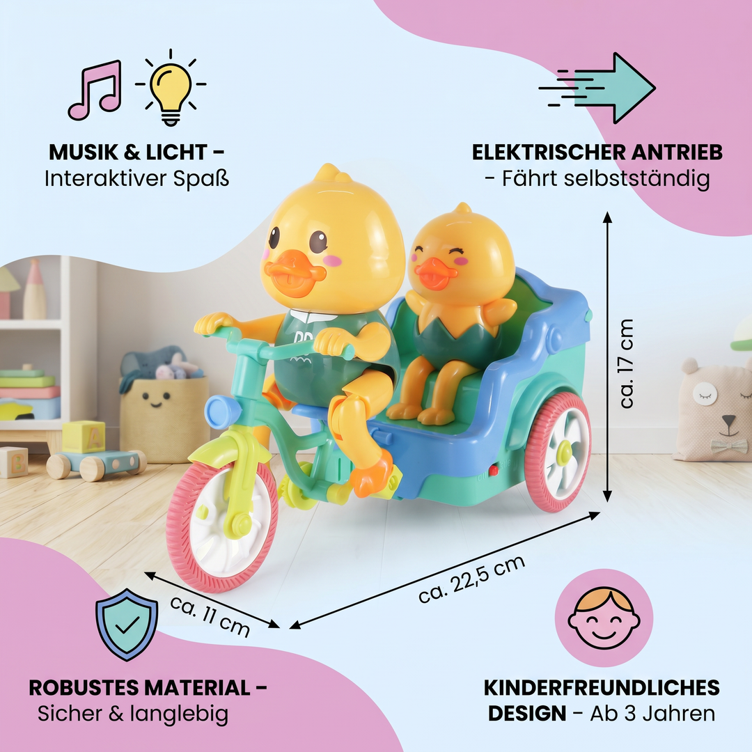 Ideales Geschenk: Elektrisches Kinder-Dreirad mit Musik & Licht, interaktives Spielzeug für Fahrspaß.