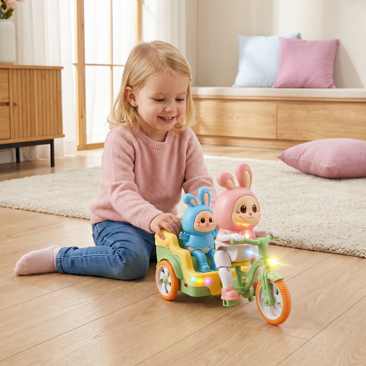 Robustes interaktives Dreirad für Kinder, elektrisch, mit Musik & Licht für sicheren Fahrspaß.