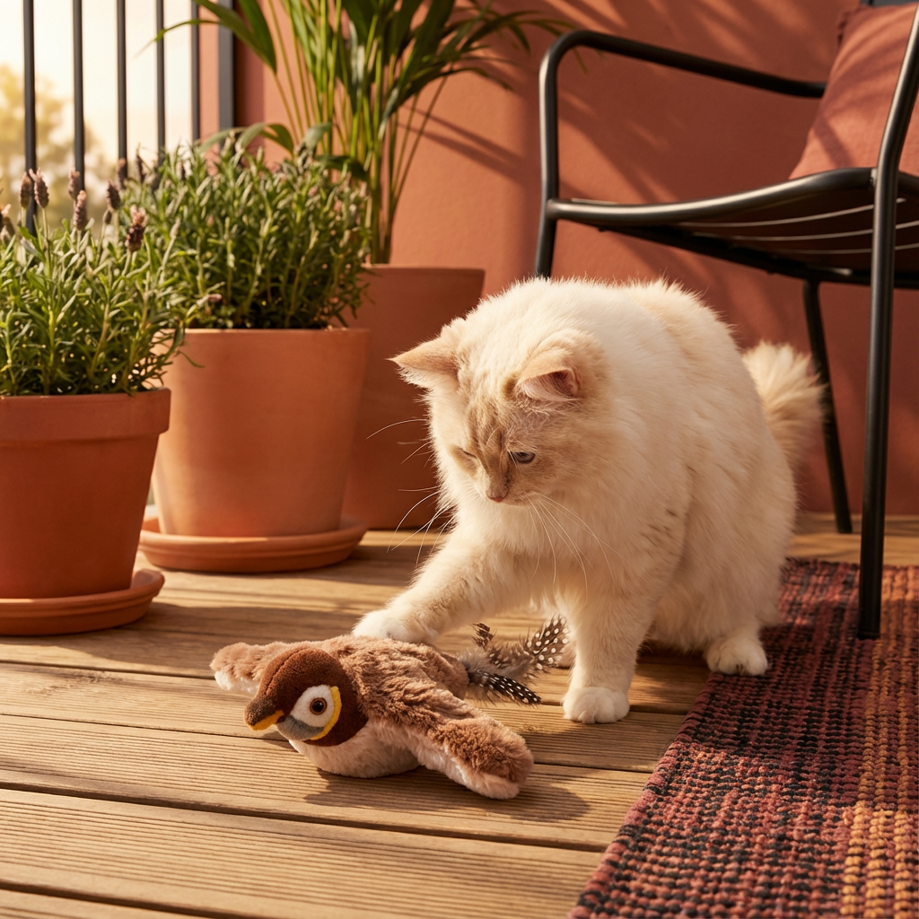 Interaktives Flattervogel Katzenspielzeug, weckt den natürlichen Jagdinstinkt Ihrer Katze.