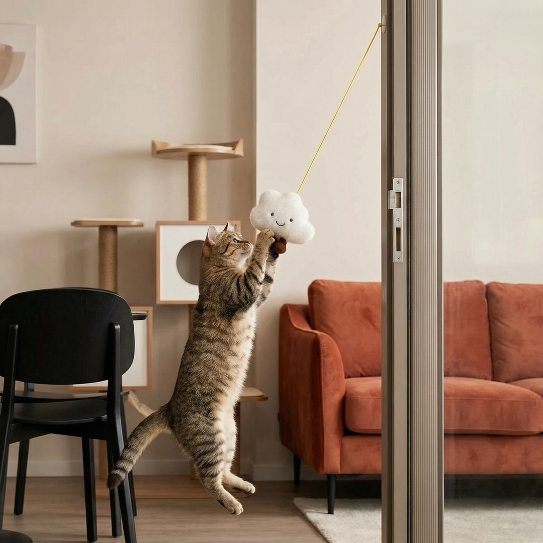 Interaktives hängendes Katzenspielzeug fördert Jagdinstinkt & Aktivität spielaktiver Katzen.