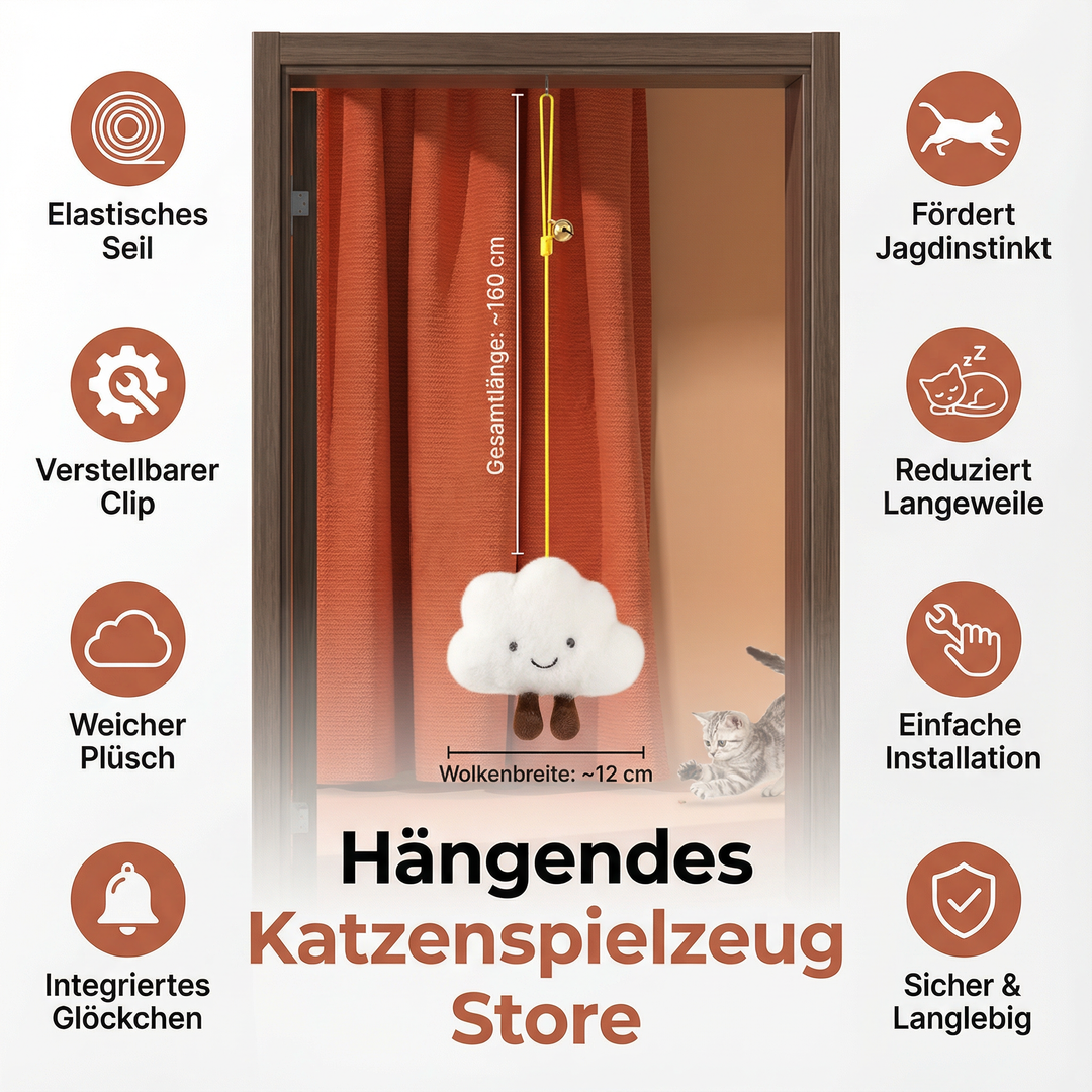 Türhängendes Spielzeug mit Federn für Kätzchen & Katzen, fördert Aktivität und Spieltrieb.