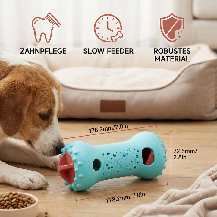 Robustes interaktives Hundespielzeug für lang anhaltende Beschäftigung und mentale Stimulation.