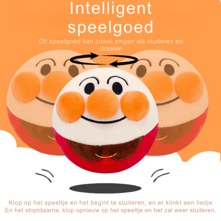 Glücklicher Hund spielt mit interaktivem, beweglichem Hundespielzeug. Fördert Aktivität & Spielmotivation.