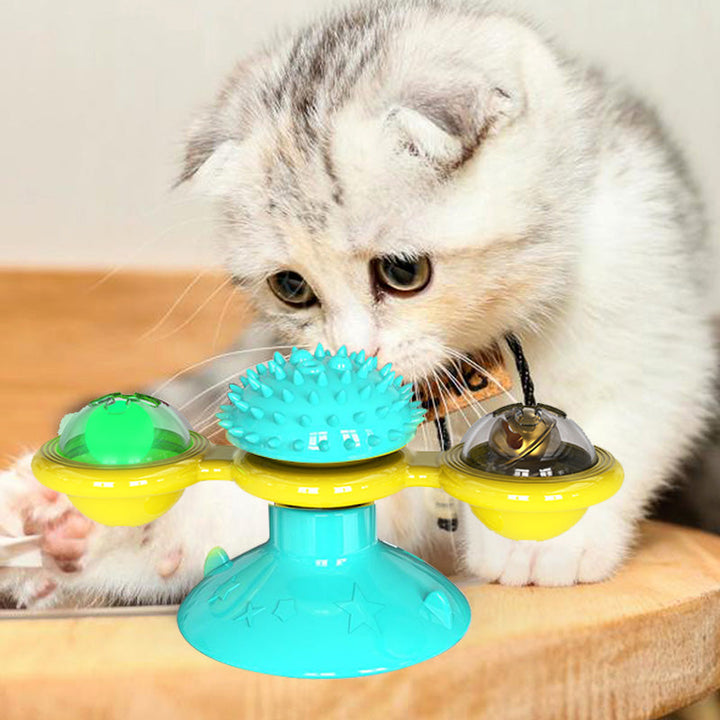 Robustes TPR Katzen Windmühlen Spielzeug TwirlPaws, interaktiv für Kätzchen, schützt Möbel.