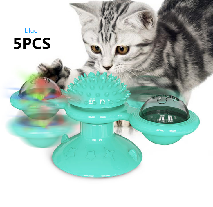 TwirlPaws Windmühlen Kratzstation für Katzen, fördert Zahnreinigung und schont Ihre Möbel.