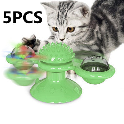 Interaktive Kratzstation Windmühle für Katzen, TwirlPaws Spielzeug für Zahnhygiene.