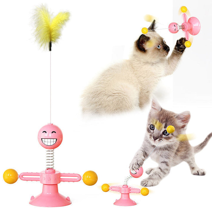TPR Katzen Windmühlen Spielzeug TwirlPaws, interaktive Spielstation, gut für Zähne & Krallen.
