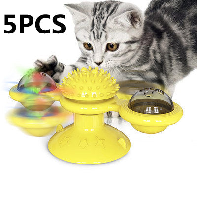 Interaktives Katzen Windmühlen Spielzeug TwirlPaws, fördert Spielspaß & schützt Ihre Möbel.