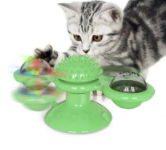 Interaktives Katzen Windmühlen Spielzeug TwirlPaws, vielseitige Kratzstation für Tierbedarf.