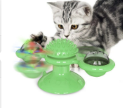 TwirlPaws Windmühlen Kratzstation für Katzen, TPR Spielzeug für Kätzchen, fördert Spieltrieb.