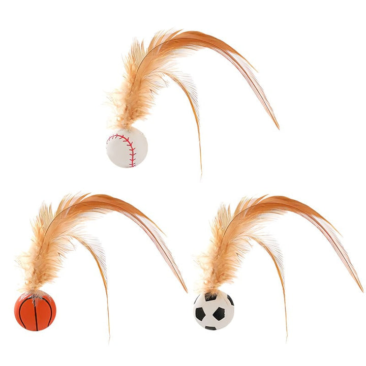 Vielseitiges Katzenspielzeug mit Federn und Silikon für langanhaltenden Spielspaß und Beschäftigung.