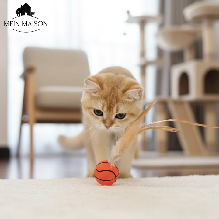 Ideal für Kätzchen: Leichtes und anregendes Federball-Spielzeug für junge Katzen und Welpen.