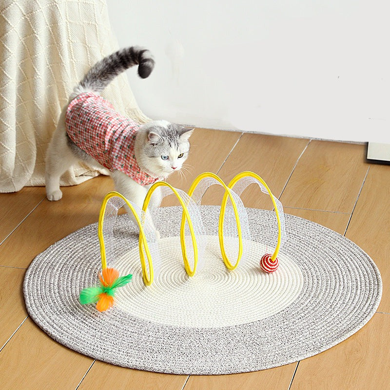 Katzenspielzeug interaktiv: robuste Spielspirale für Katze & Kätzchen; ideal zur Beschäftigung und Stärkung des natürlichen Jagdinstinkts.