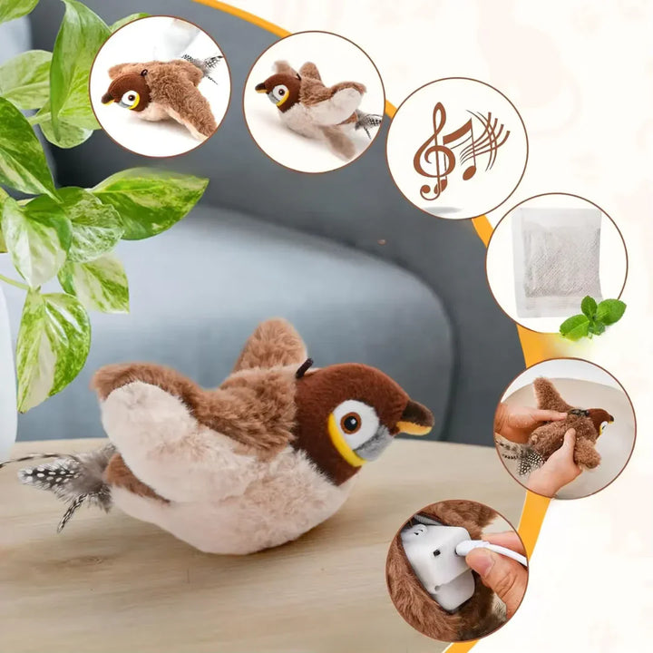Detailreiches interaktives Flattervogel-Katzenspielzeug für spannende Jagderlebnisse & natürliche Bewegung.