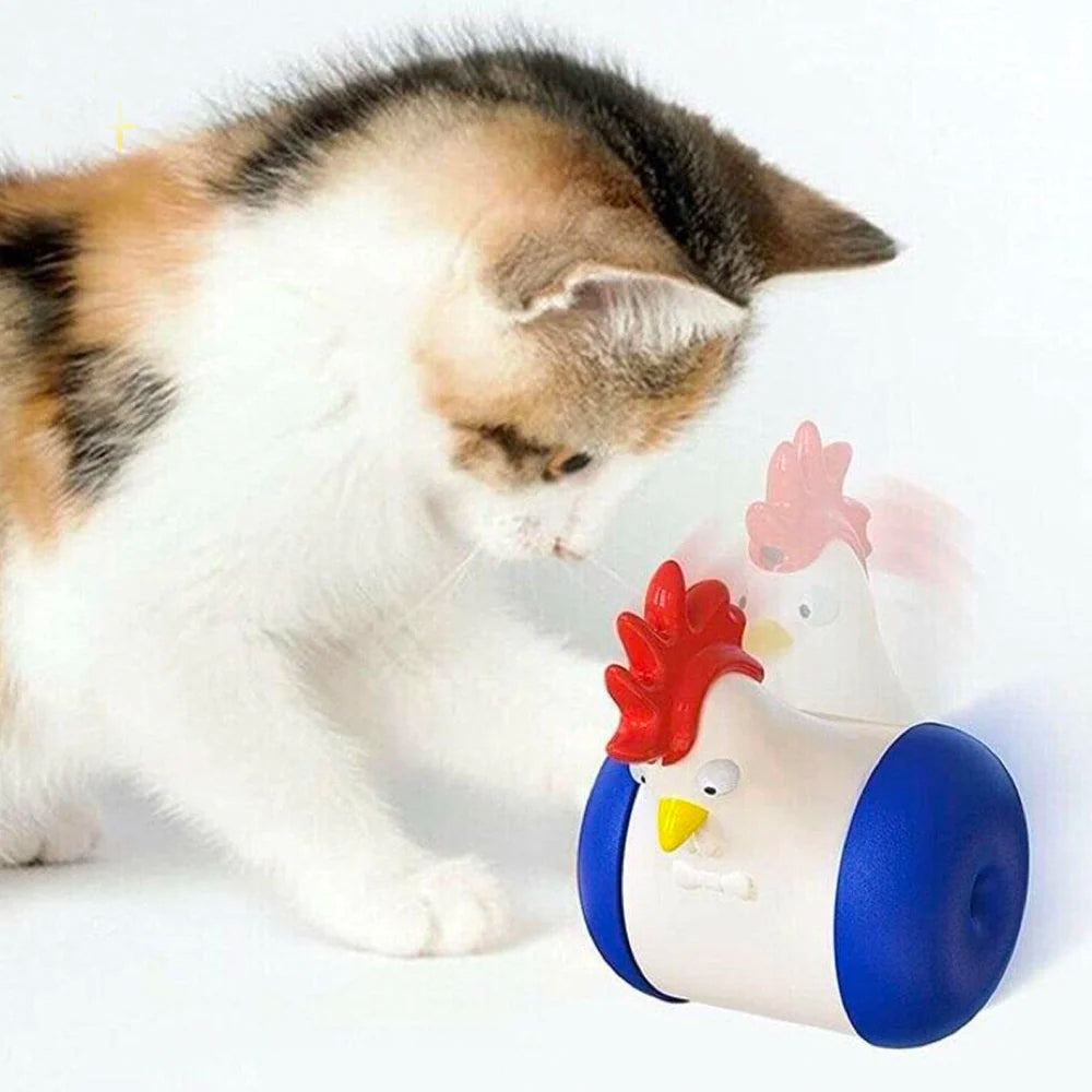 Interaktives Katzenspielzeug-Set FitRooster mit Laserlampe für spielerische Bewegung und Stimulation der Katze.