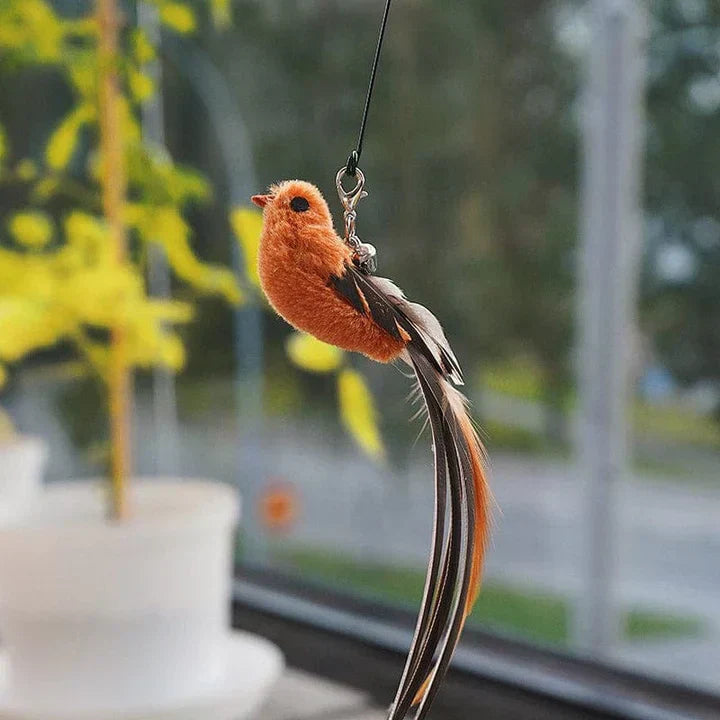 Vogelspielzeug FlutterVriend: interaktives Katzenspielzeug für Stubentiger, stimuliert Aktivität.