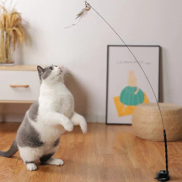 Realistisches Vogel-Katzenspielzeug für spannende Jagd und ausgiebigen Spielspaß bei Ihrer Katze.