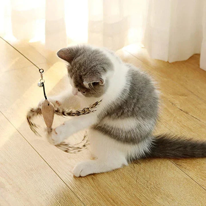 Bewegliches Vogel-Katzenspielzeug, ideal für den natürlichen Jagdinstinkt und die Beschäftigung der Katze.