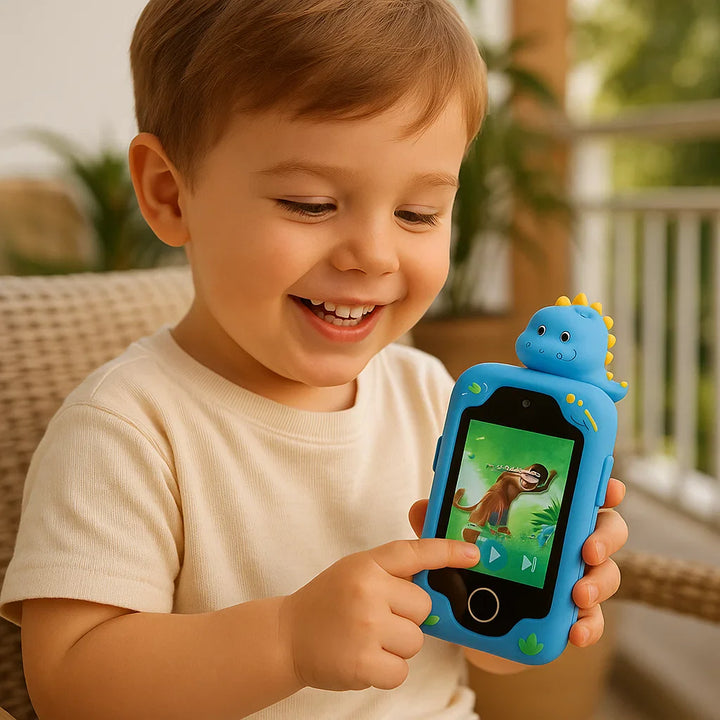 Interaktives Smartphone Spielzeug für Kinder, ein pädagogisches Lerntelefon für die frühkindliche Bildung.