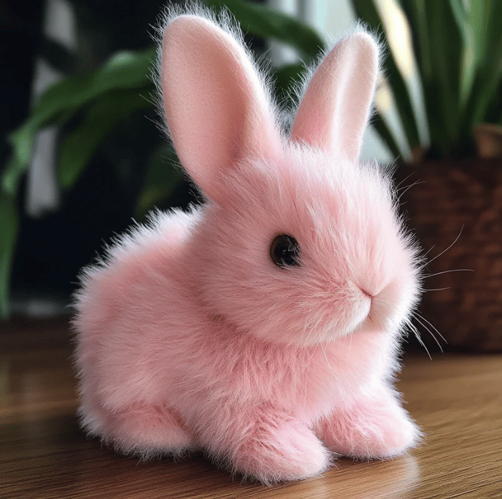 Ein Kind spielt lachend mit dem interaktiven KuschelHasi Plüschtier; der kuschelige Hase als lebendiger Spielgefährte.