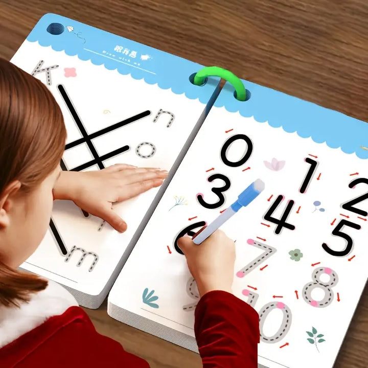 Interaktives Lernheft für Kinder, Vorschule & Grundschule, zum Schreiben- und Zahlenlernen.