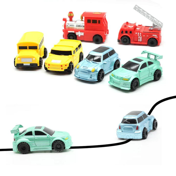 Lernspielzeug: Kleines Fahrzeug, das Kinder motiviert, eigene Wege zu zeichnen und zu verfolgen.