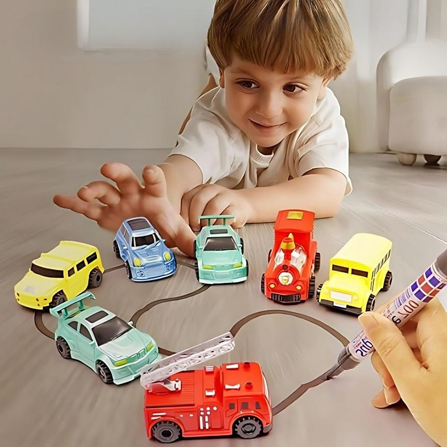 Bildschirmfreies Kreativspielzeug: Linienverfolgungsauto, das Kindern spielerisch neue Fähigkeiten beibringt.