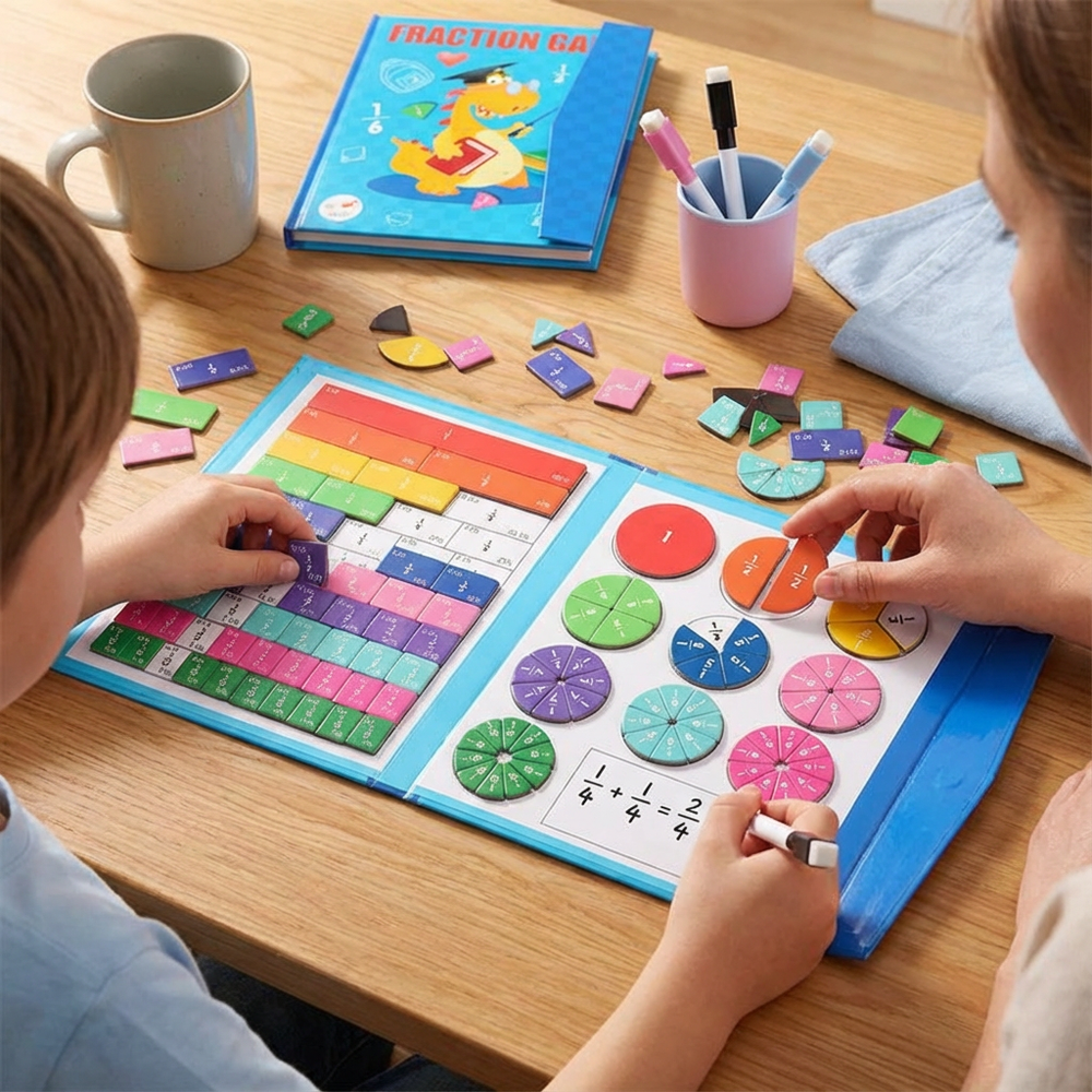 Magnetisches Mathe-Lernspiel für Kinder mit bunten Elementen zum interaktiven Lernen von Mathematik & Zahlen.