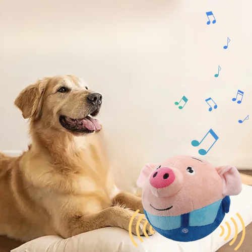 Interaktives Plüschschweinchen Hundespielzeug, das springt und für langanhaltenden Spielspaß sorgt.
