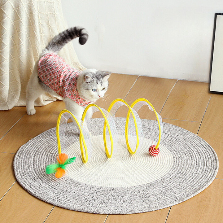 Katzenspielzeug: robustes Spiralspielzeug mit Feder, fördert Jagdtrieb & Bewegung bei Stubentigern.