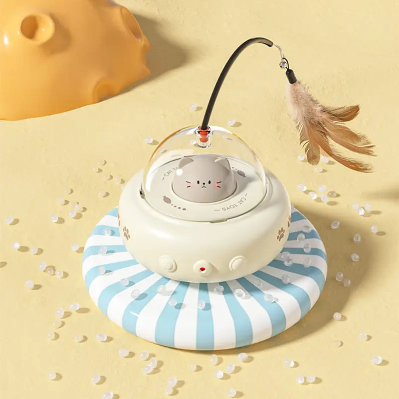 Interaktives Laser UFO Spielzeug für Katzen. Das ideale Geschenk, um Jagdinstinkt & Bewegung zu fördern.