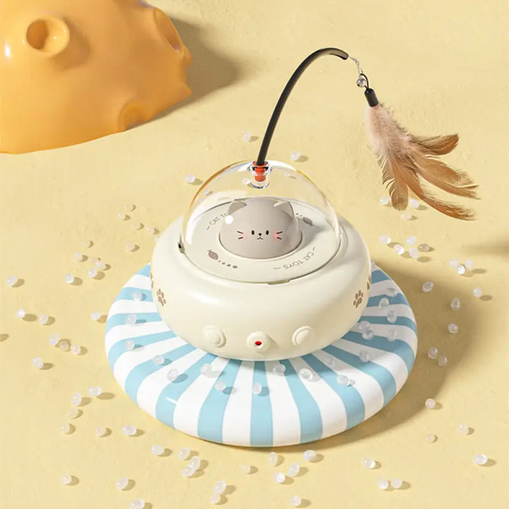 Interaktives Laser UFO Spielzeug für Katzen. Das ideale Geschenk, um Jagdinstinkt & Bewegung zu fördern.