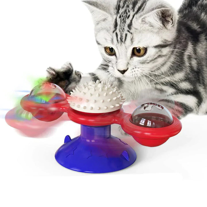WhirlPlay Windmühlen-Katzenspielzeug: Stundenlanger Spielspaß & Zahnpflege für Ihre aktive Katze.