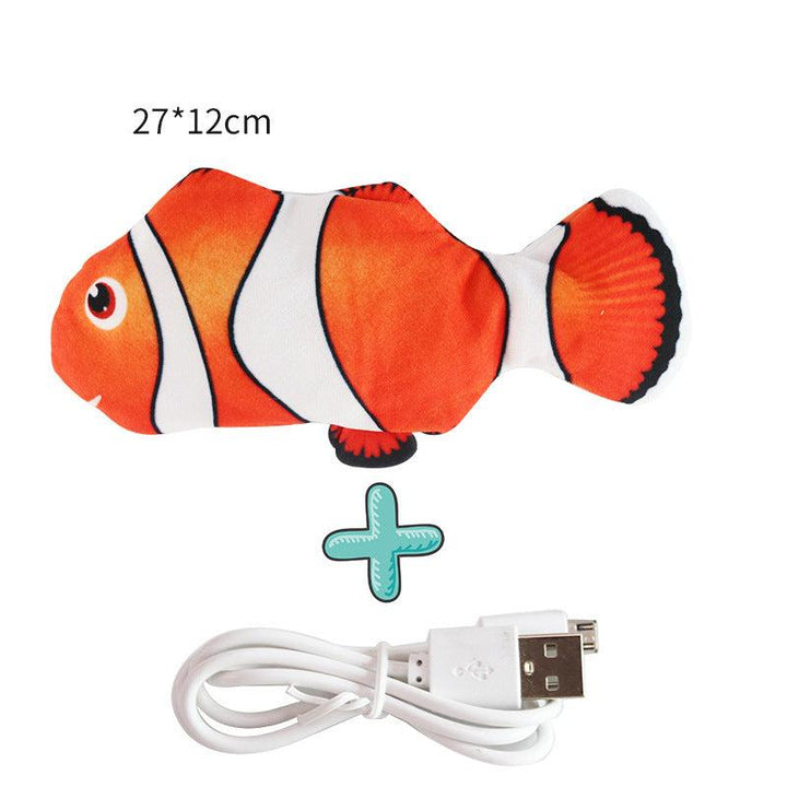 Realistisches interaktives Zappelfisch Hundespielzeug, USB-aufladbar, aus weichem Material gefertigt.